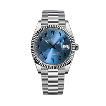 Seiko Mod Datejust Arabic Dial Ice Blue