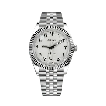 Seiko Mod Datejust Esfera con degradado Arabic White