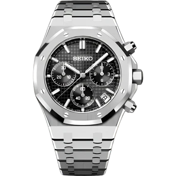 Seiko Mod Royal Oak Cronógrafo negro